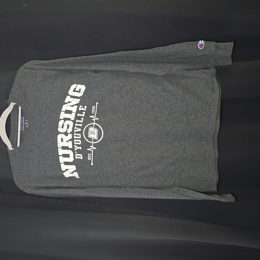 Champion Dark Gray D'Youville Nursing (Buffalo) Long Sleeve Tee
